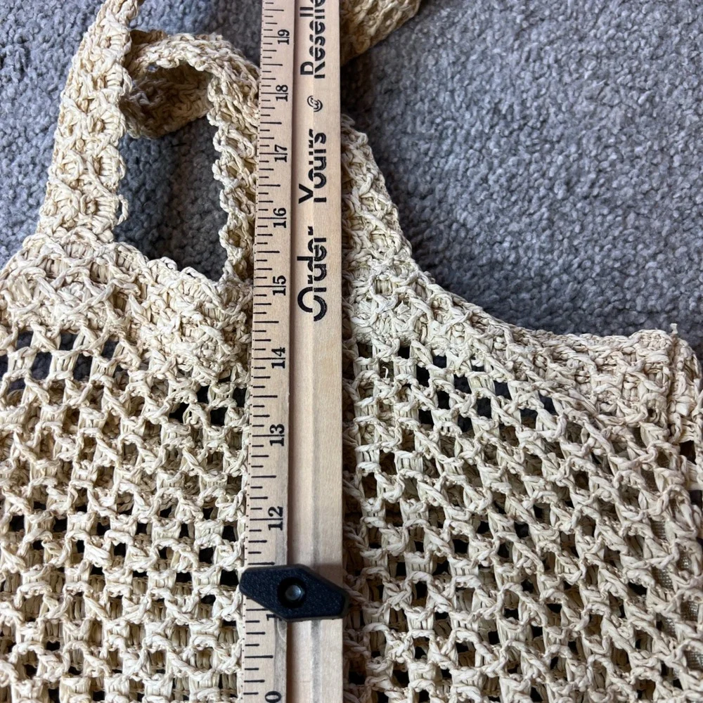 Kylie Cosmetics crochet Tote Bag Beige Beach Shopping‎ boho beach casual y2k - Picture 8 of 14